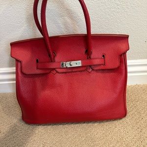 Red Designer-Inspired Handbag